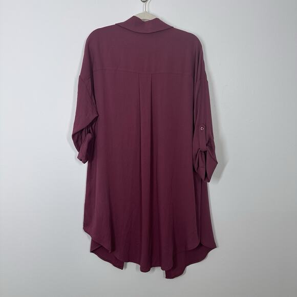 NEW Torrid Womens 0 L Purple Open Front Roll Tab Longline Lightweight Cardigan - Picture 4 of 4